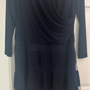 Elegant navy blue  Long Sleeve Dress